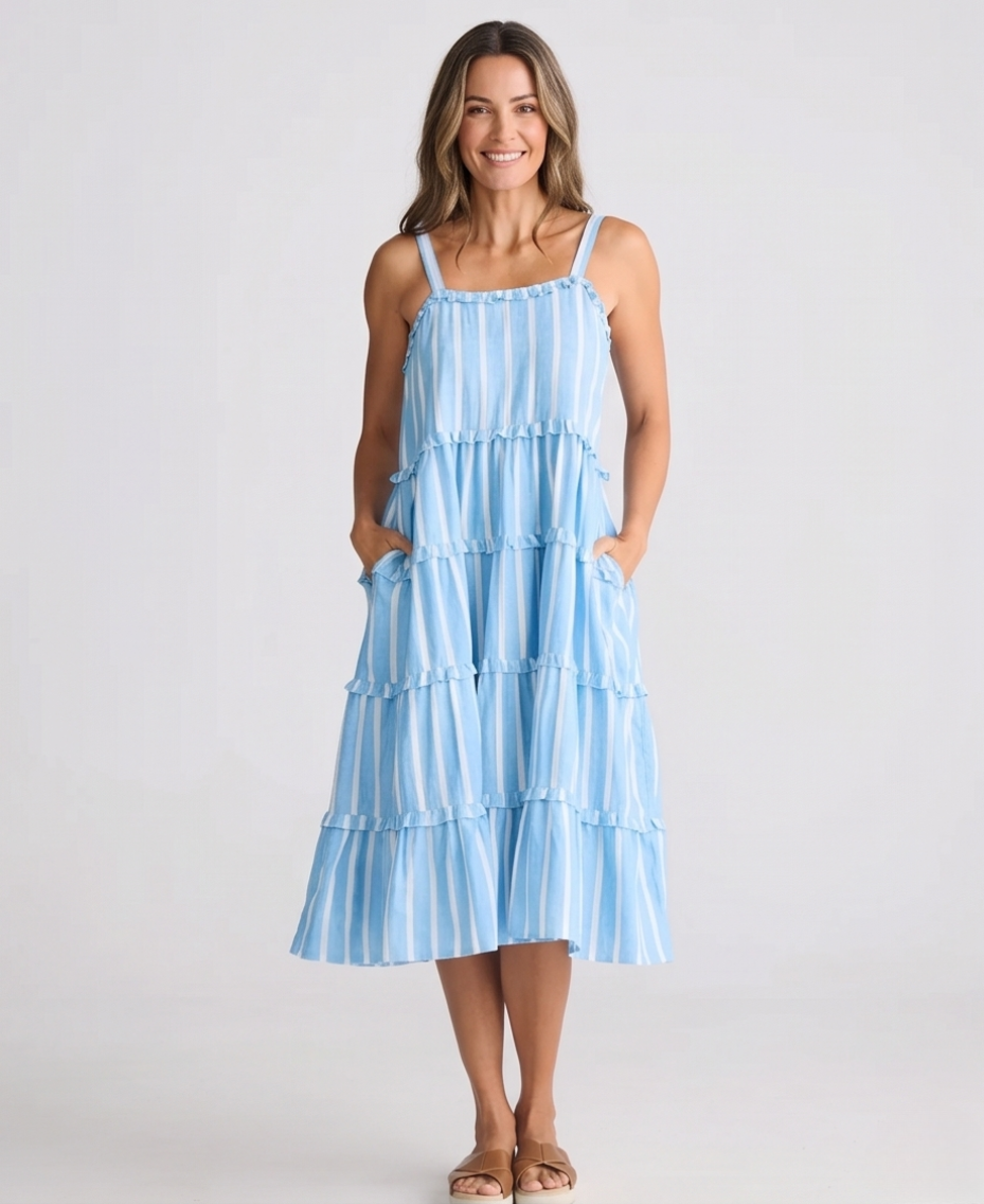 Blue Paradise Midi Dress