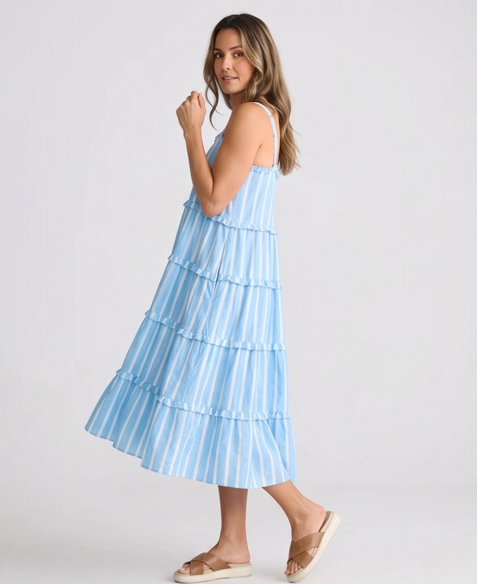 Blue Paradise Midi Dress