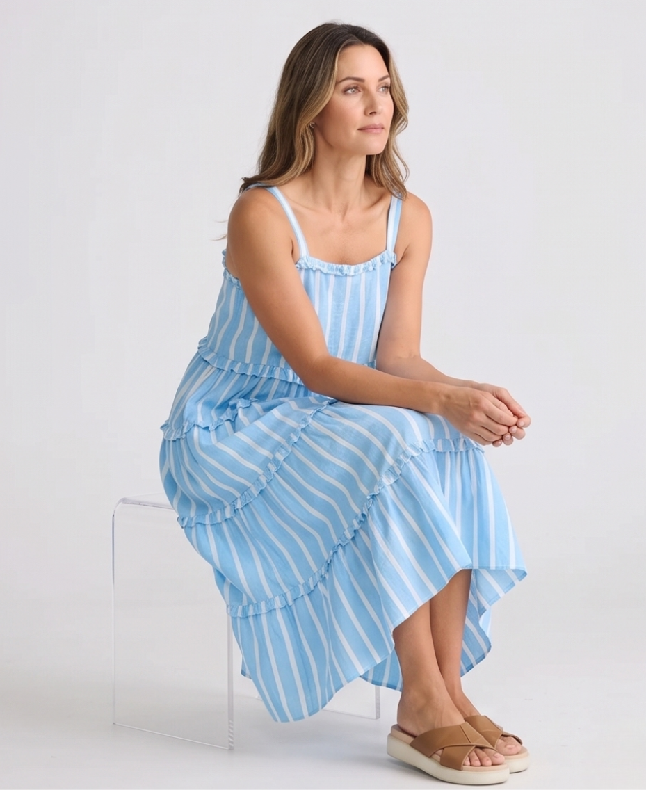Blue Paradise Midi Dress